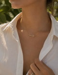 Gold Side Cross Necklace