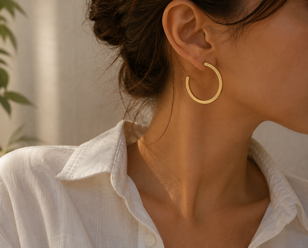 Overall Luxe Round Hoop Earrings