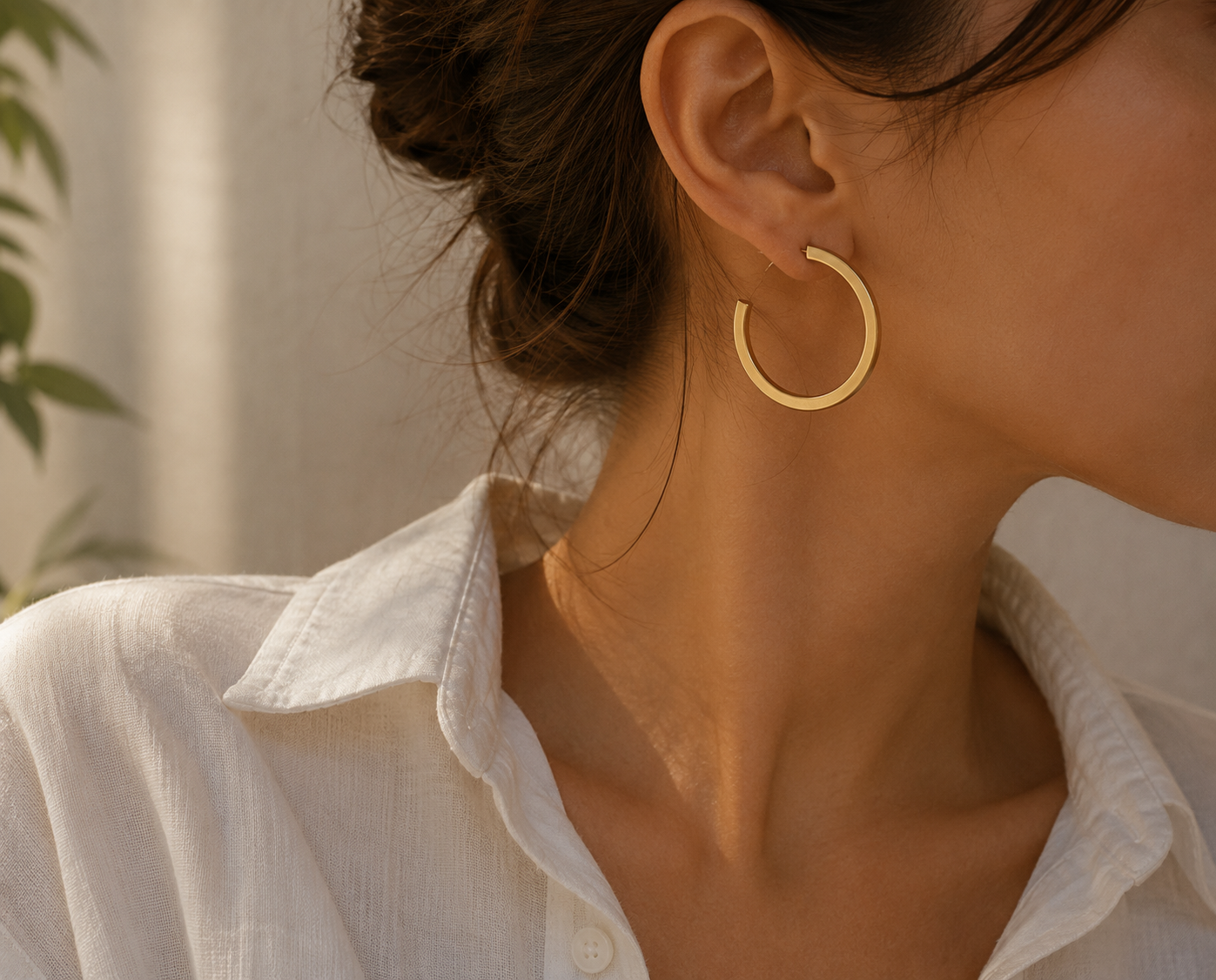 Overall Luxe Round Hoop Earrings