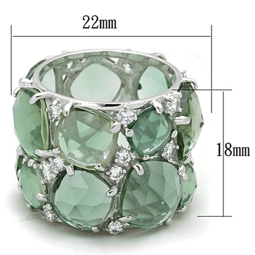 925 Sterling Silver Ring with Green Gems