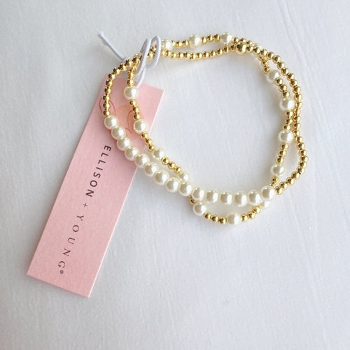 Pearls And Gold Bracelet Set Of 2