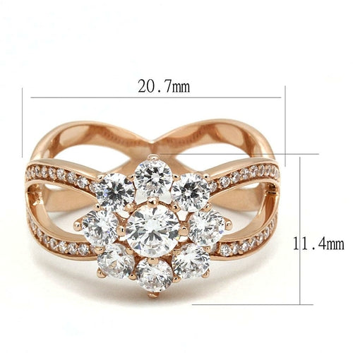 Rose Gold Crystal Cluster Ring