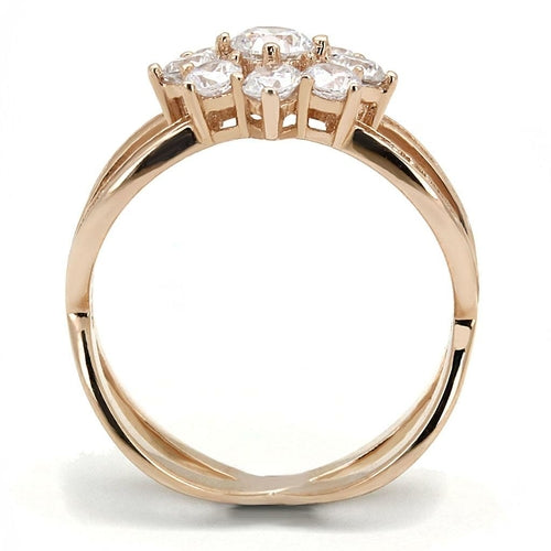 Rose Gold Crystal Cluster Ring